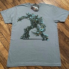 2007 vtg transformers Megatron movie y2k90s t-shirt comic rap hip hop nos gray L
