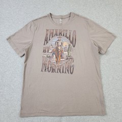 Athletic Works Shirt Mens Medium (38-40) Brown Amarillo By Morning Graphic