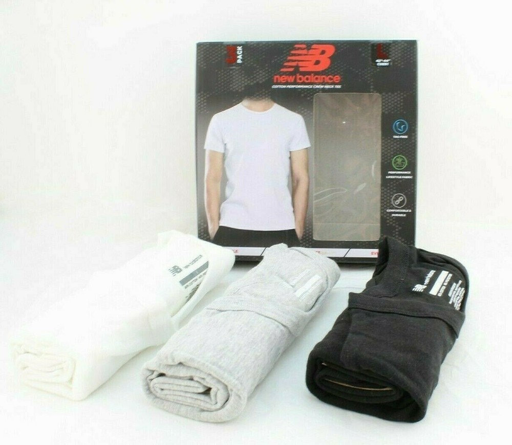 NEW BALANCE Size S (34-36) 3-Pk Classic Fit Crew Neck Men’s T-shirts RETAIL $40