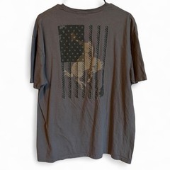Hooey Men’s XL Gray T-Shirt American Flag Cowboy Horse Graphic Western Tee
