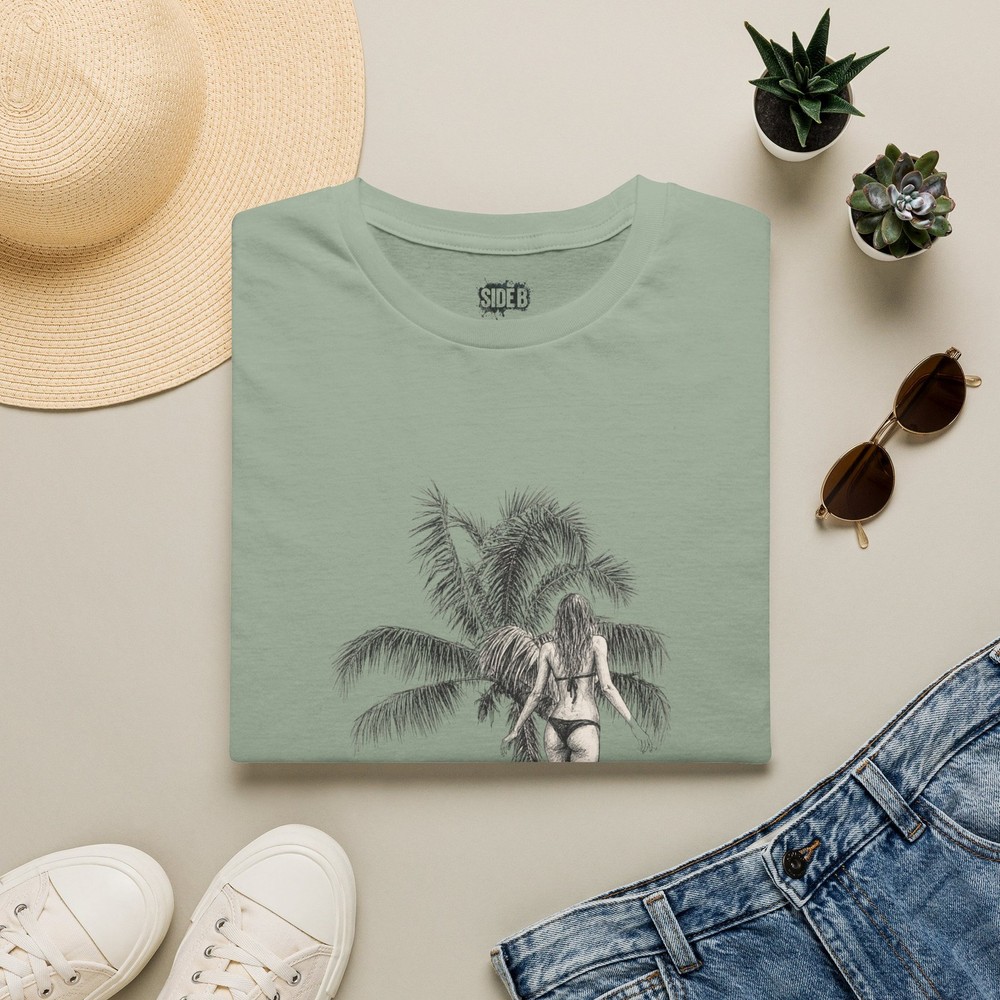 Palm Tree Lady Sketch T-Shirt | Tropical Tee