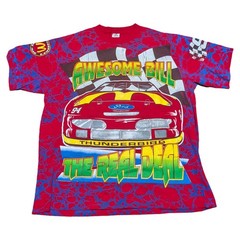 👀🔥 1995 Bill Elliot Awesome Bill The Real Deal Graphic Tee Single Stitch Sz XL
