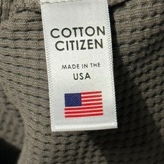 Cotton Citizen Waffle Knit Long Sleeve Mens Large Gray Thermal Shirt