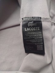 Lacoste Men’s Large Gray Logo Front Stretch Short Sleeve Pullover Stretch Tee