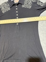 Gypsy 05 Embroidered Black Pullover Button Long Sleeve Small Made In USA-919
