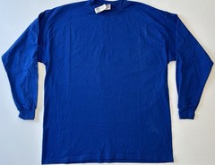 NOS Vintage 90s PLUMA Heavyweight 100% Cotton Blue Long Sleeve T Shirt XXL USA