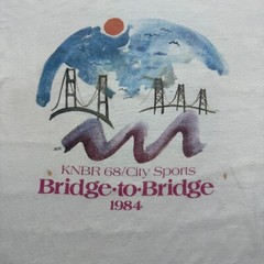 Vintage 80s 1984 Bridge To Bridge KNBR 65 City Sports Shirt Size Large