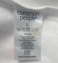 NWT $81 Common People Men’s T-Shirt Size L White BBQ King Graphic 100% Cotton