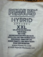Peanuts Snoopy Halloween Shirt Mens XXL Cream Graphic Tee Hybrid Apparel