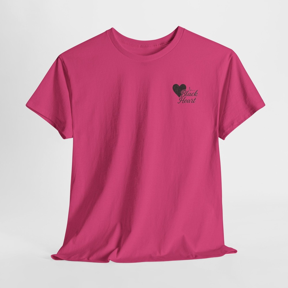 Black heart Unisex Tee, Casual Gift, Everyday Wear, Love Theme, Stylish Top