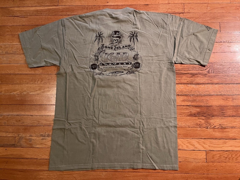 Bone Island Cigar Company Key West Florida Shirt Men’s 2XL Green Hemp Dyed