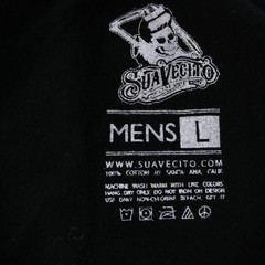 Suavecito California T Shirt Mens Large Black White 3/4 Sleeves 100% Cotton