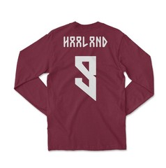 Norway Pride Haaland 9 Two-Sided Jersey Style Long Sleeve T-Shirt