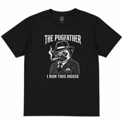 Pugfather T-Shirt Funny Pug Dad Gift Mafia Dog Lover Men Women Tee S to 5XL
