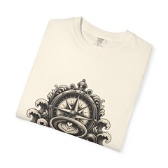 Monochrome Nautical Espresso Compass T-Shirt Graphic