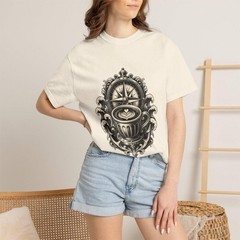 Monochrome Nautical Espresso Compass T-Shirt Graphic
