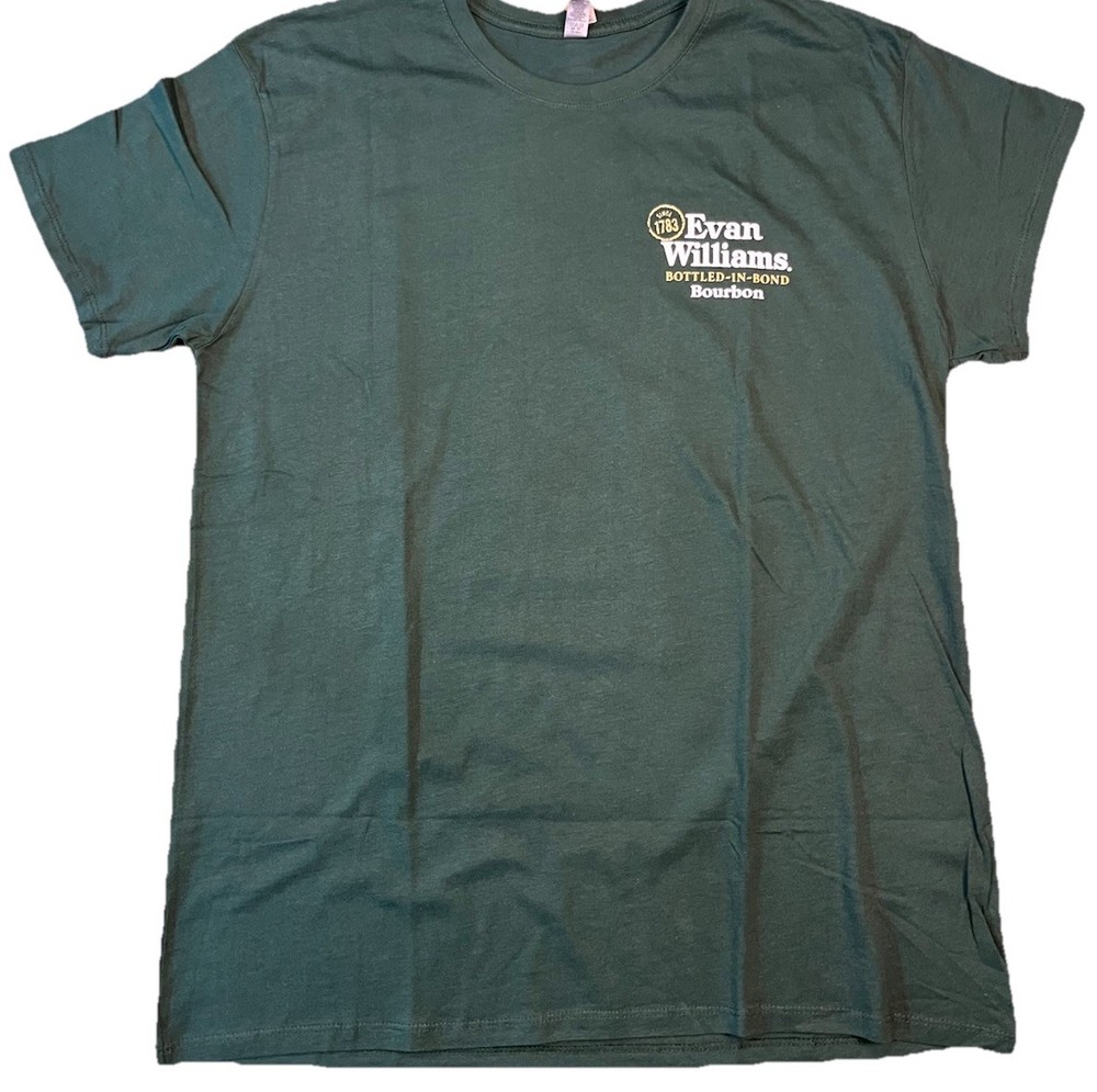 Evan Williams T-Shirt Men L Black Kentucky Straight Bourbon Whiskey Front Print