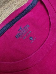 Hollister California Men’s T-Shirt Red Embroidered Logo Spellout Short Sleeve M