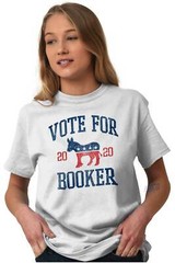 Vote Booker 2020 President Democrat Election Adult Short Sleeve Crewneck Tee