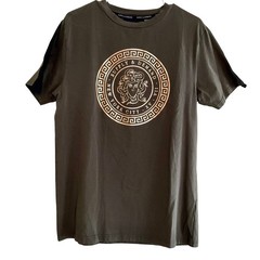 Supply & Demand NYC Medusa Gold Foil Graphic T-Shirt Mens Large Olive Green