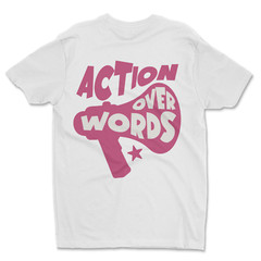 Custom T-Shirt, action over words Dtf Print On Next Level T-Shirt unisex cotton￼