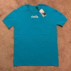 New DIADORA Testimonial BLUE Crew Neck Short Sleeve Men’s Tennis Court Shirt XL