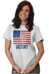 Victory Betsy Ross American Flag Patriotic Womens or Mens Crewneck T Shirt Tee