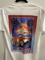 Hanes Beefy-T Men’s S White In-N-Out California Graphic Tee Double-Sided