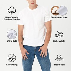Unisex 100% Combed Cotton T-Shirt – Premium Soft & Durable Basic wear 3-pack