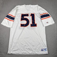 Vintage Champion Football Jersey Mens XL White Mesh USA Made #51 Dean 80s/90s