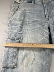 Hudson Cargo Pants Mens 40 Light Wash Denim Vintage Paint Splatter Distressed