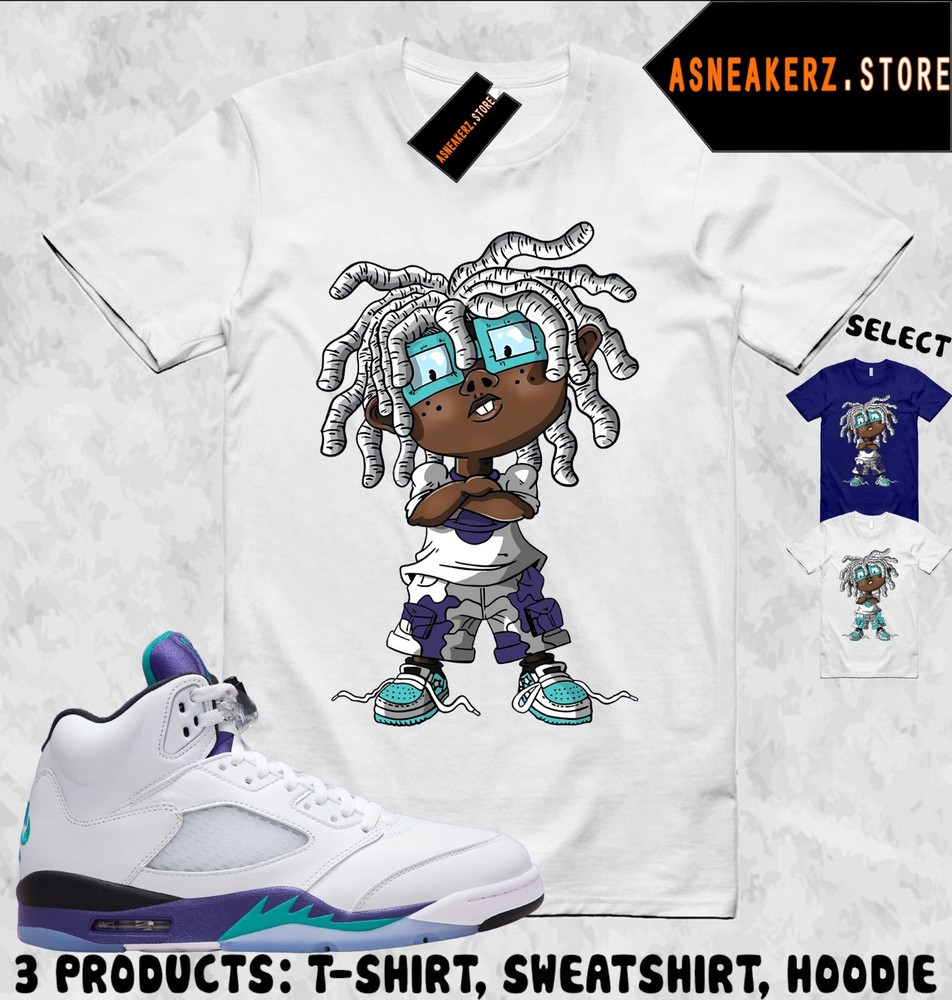 Tee Shirt Matching AJ 5 Grape 2025 To Match Sneaker Chongo Rugrats T-Shirt