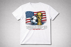 Unisex Graphic Print Tee Football FIFA World Cup 2026 Soccer T-Shirt Flag Trophy