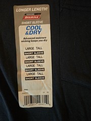 Genuine Dickies Large/Tall Black Shirt | Longer Length Short Sleeve