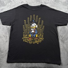 Disney T-Shirt Mens XL Black David Kopet Game Of Coins Scrooge McDuck Cartoon