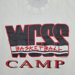 Vintage 1992 WCSS Basketball Camp Shirt Medium 19×25 White
