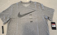 Nike Mens Dri-Fit Training T-Shirt ~ White & Grey ~ Choose Size S, M, L, XL