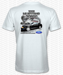 1993 FORD SVT MUSTANG COBRA Full Color DTG PRINTED T-Shirt BLACK, RED & TEAL