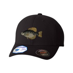 Flexfit Hats for Men & Women Black Crappie Embroidery Dad Hat Baseball Cap