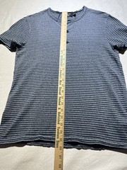 RRL Double RL Ralph Lauren Henley T Shirt Striped Indigo Knit S/S Size Small