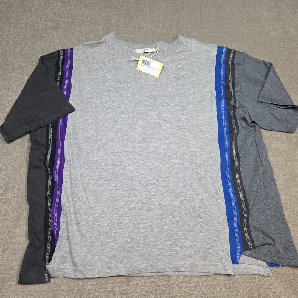 MNML minimal Re Sewn Vtg T multi Grays cuts on side hems Medium Purple Blue