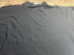 Umen Studio T Shirt Vintage 90s Mock Neck Cotton Mens Large Black 3/4 Sleeve