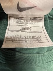Vintage Nike Mini Swoosh T Shirt Mens XL Green Made in Mexico Embroidered Logo