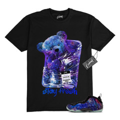 Galaxy Foamposite One Zoom Rookie Obsidian Black Anthracite T Shirt Match STAY