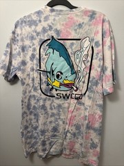 Skinny Water Culture Fishing Stoned Fish Smoking Tie Dye T-Shirt Large