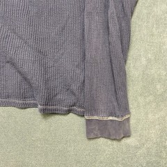 Vans Shirt Mens Medium Navy Blue Waffle-Knit Long Sleeve Round Neck Thermal Tee