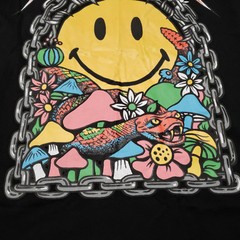 Iron Market Smiley x Market Shirt Mens MEDIUM Black 100% Cotton Heavy Metal 🤘