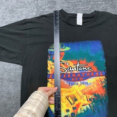 Suna Santana SuperNatural Now Tour 2019 T Shirt Mens XL Black Cotton Casual Tee
