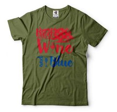 Funny Wine Shirt Red Wine And Blue Shirt USA Flag Tee 4th Of July Wine Shirt