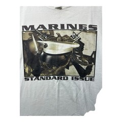 Vintage US Marines Standard Issue The Wild Side White T Shirt Men’s Size XL